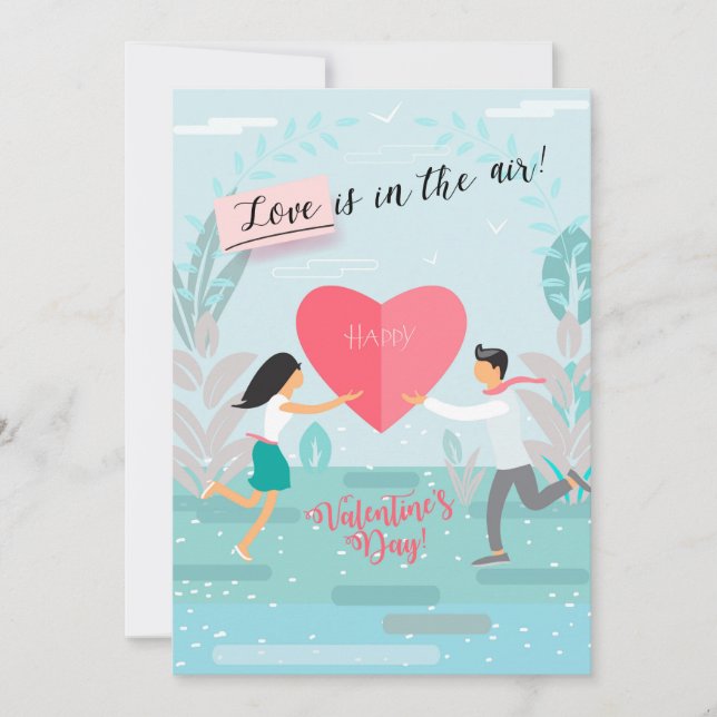 Tarjeta Festiva Feliz Día de San Valentín, precioso y elegante sal (Anverso)