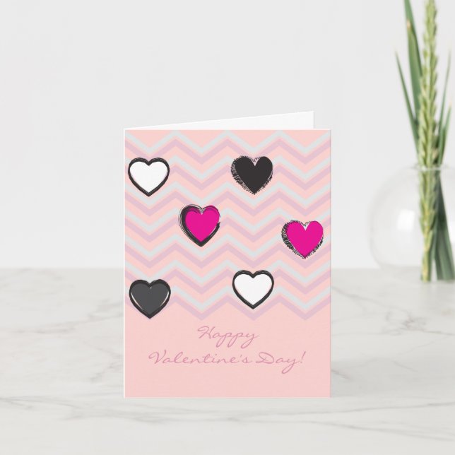 Tarjeta Festiva Feliz Día de San Valentín, precioso y elegante sal (Anverso)