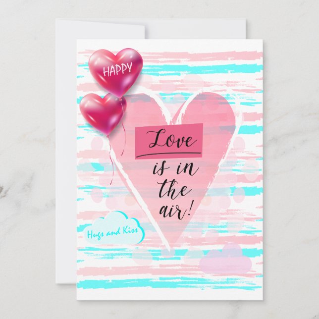 Tarjeta Festiva Feliz Día de San Valentín, precioso y elegante sal (Anverso)