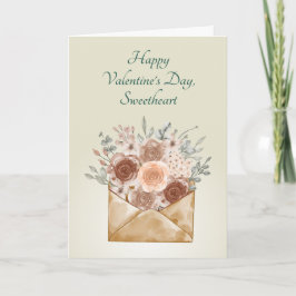 Tarjeta Festiva "Feliz día de San Valentín, Querido" Floral Elegan