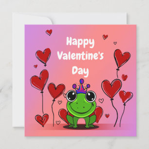 Tarjeta Festiva Feliz día de San Valentín Rana