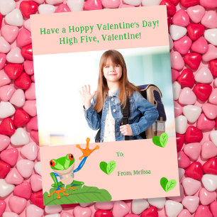 Tarjeta Festiva Feliz día de San Valentín Rana Niños Aula Foto