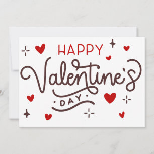Tarjeta Festiva Feliz día de San Valentín rojo