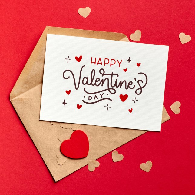 Tarjeta Festiva Feliz día de San Valentín rojo (Subido por el creador)