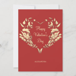Tarjeta Festiva Feliz día de San Valentín rojo