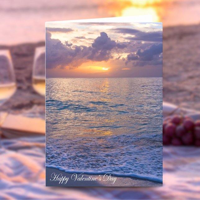 Tarjeta Festiva Feliz Día de San Valentín Romántico Sunset Card (Subido por el creador)