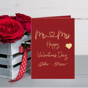Tarjeta Festiva Feliz día de San Valentín Sr. y Sra.