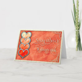 Tarjeta Festiva Feliz Día de San Valentín+Tarjeta Szczęśliwych Wal
