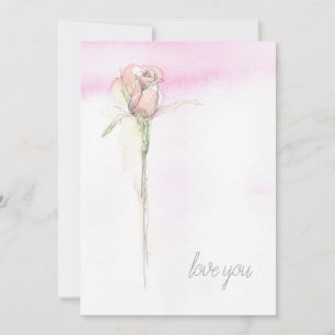 Tarjeta Festiva Feliz día de San Valentín Te Amo Rosa de Tallo Ros