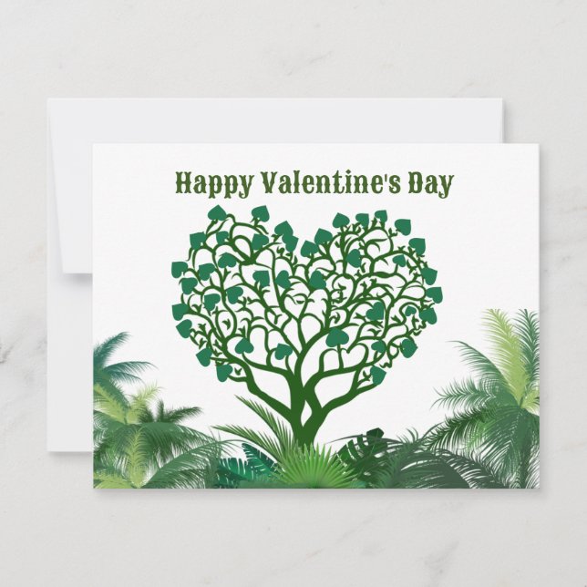 Tarjeta Festiva feliz día de San Valentín verde natural para ti (Anverso)
