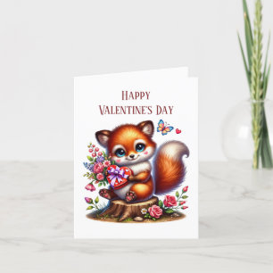 Tarjeta Festiva Feliz día de San Valentín zorro agregar mensaje