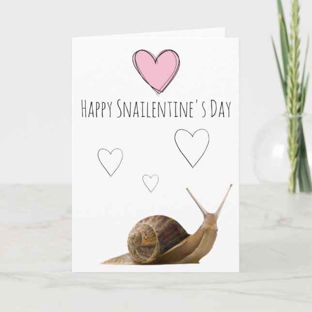 Tarjeta Festiva Feliz Día de Snailentine (Anverso)