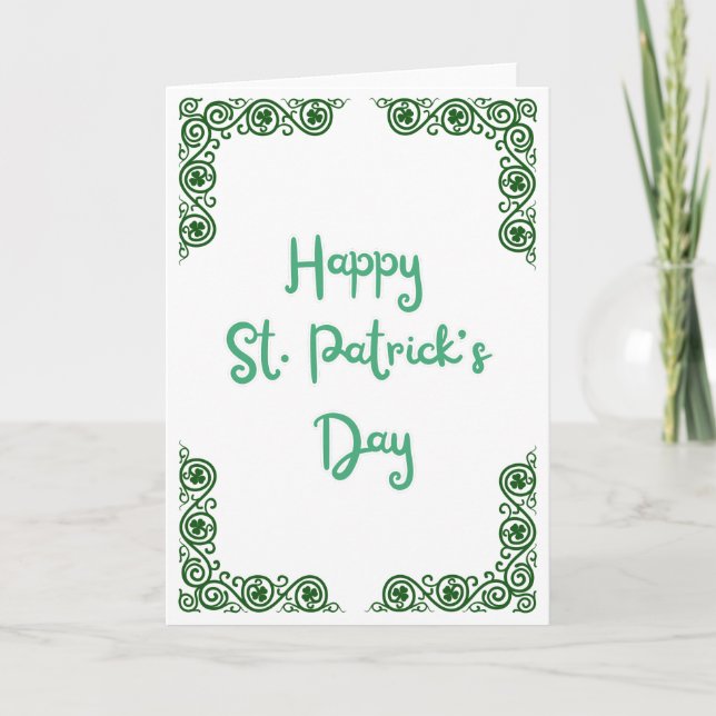 Tarjeta Festiva Feliz Día de St Patricks - Marco Shamrock (Anverso)
