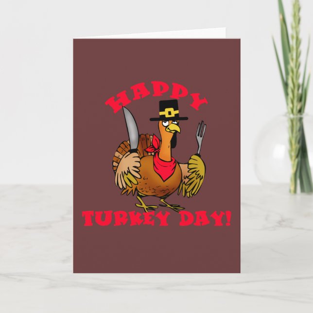 Tarjeta Festiva Feliz Día De Turquía Para camisetas, Diablos, Suec (Anverso)