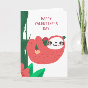 Tarjeta Festiva FELIZ DÍA DE VALENTINE   Sweet Heart Sloth