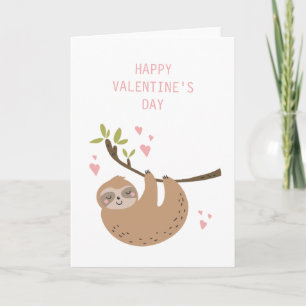 Tarjeta Festiva FELIZ DÍA DE VALENTINE   Sweet Heart Sloth