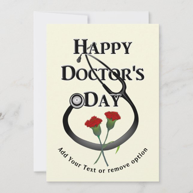 Tarjeta Festiva Feliz Día del Médica (Anverso)