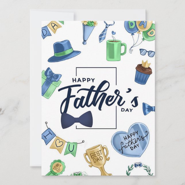 Tarjeta Festiva Feliz Día del Padre (Anverso)