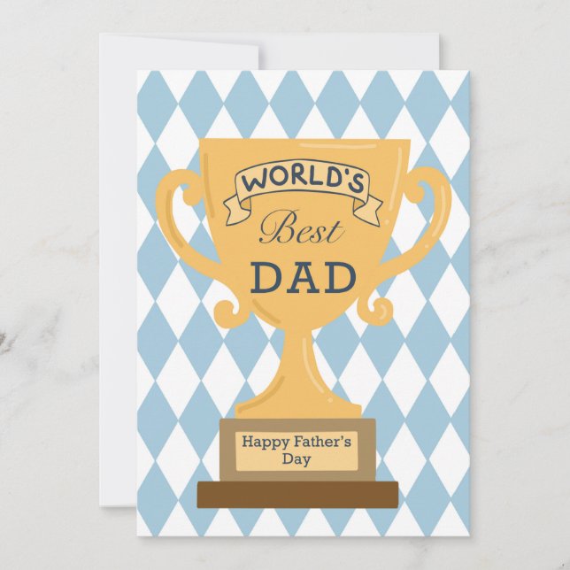 Tarjeta Festiva Feliz Día del Padre a mejor papá del mundo (Anverso)