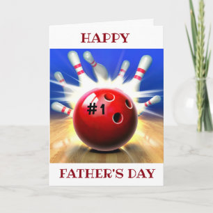 TARJETA FESTIVA FELIZ DÍA DEL PADRE A MI ***BOWLER FAVORITO***