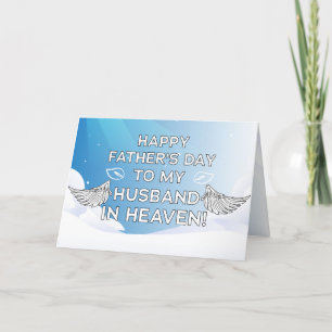 Tarjeta Festiva ¡Feliz Día del Padre a mi marido en el cielo! Tarj