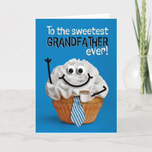 Tarjeta Festiva Feliz Día del Padre Abuelo Cupcake más dulce 