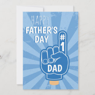 Tarjeta Festiva Feliz Día del Padre Cool Retro Azul Mejor Papá 