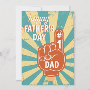 Tarjeta Festiva Feliz Día del Padre Cool Retro Mejor Papá Verde