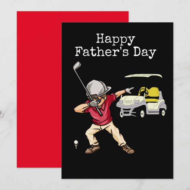 Tarjeta Festiva Feliz Día del Padre dabbing negro    (Anverso / Reverso)