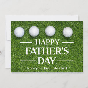 Tarjeta Festiva Feliz Día del Padre de golf para golfista en hierb