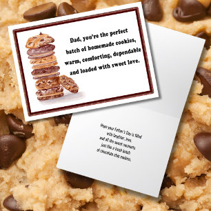 Tarjeta Festiva Feliz Día del Padre de las cookies de chocolate
