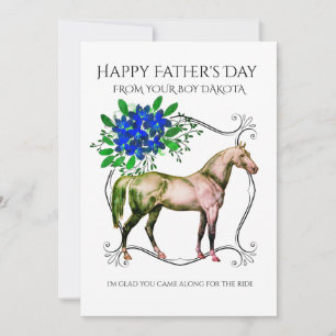 Tarjeta Festiva Feliz Día del Padre desde el caballo