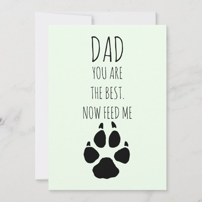Tarjeta Festiva Feliz Día del Padre desde el perro (Anverso)