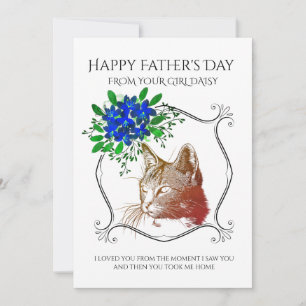Tarjeta Festiva Feliz día del padre desde la foto del gato Persona