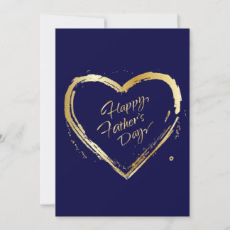 Tarjeta Festiva ¡Feliz Día del Padre! Elegante Caligrafía en Oro A