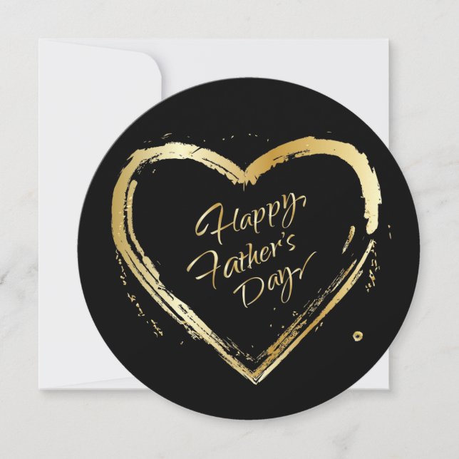Tarjeta Festiva Feliz Día del Padre Elegante Lujo de Caligrafía de (Anverso)