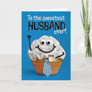 Tarjeta Festiva Feliz Día del Padre Esposo Cupcake más Dulce 