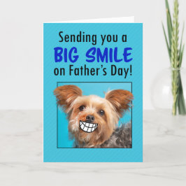 Tarjeta Festiva Feliz Día del Padre Gran Perro Yorkie Sonriente Hu
