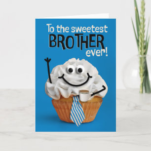 Tarjeta Festiva Feliz Día del Padre Hermano Cupcake más Dulce