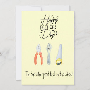 Tarjeta Festiva Feliz día del padre herramientas amarillas herrami