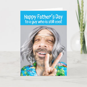 Tarjeta Festiva Feliz Día del Padre Hombre Divertido Hippie Ancian