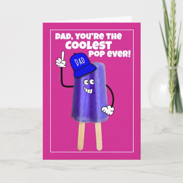 Tarjeta Festiva Feliz Día del Padre Humor Pop de Hielo (Anverso)