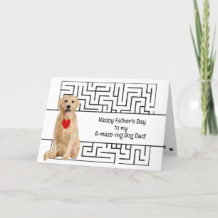 Tarjeta Festiva Feliz Día del Padre Increíble Papá Perro Texto Per