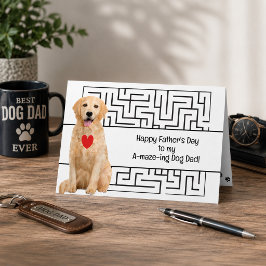 Tarjeta Festiva Feliz Día del Padre Increíble Papá Perro Texto Per