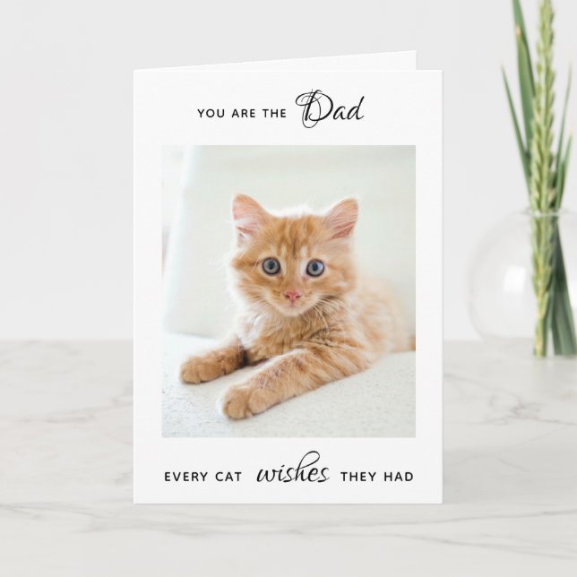 Tarjeta Festiva Feliz Día del Padre Mascota personalizado foto pap (Anverso)