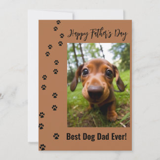Tarjeta Festiva Feliz Día del Padre Mejor Papá Perro del Mundo Fot