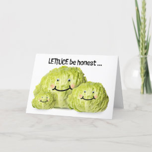 Tarjeta Festiva Feliz Día del Padre Padre Lechuga Chiste de Papá H