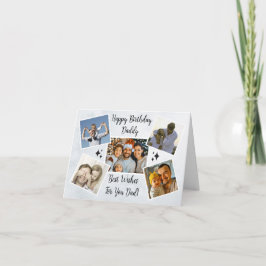 Tarjeta Festiva Feliz Día del Padre Papá Collage de 5 fotos person