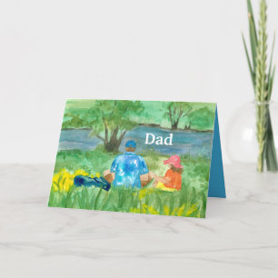 Tarjeta Festiva Feliz Día del Padre Papá De Hija Picnic de Verano