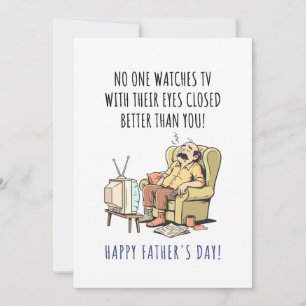 Tarjeta Festiva Feliz Día del Padre Papá Divertido Durmiendo en Si